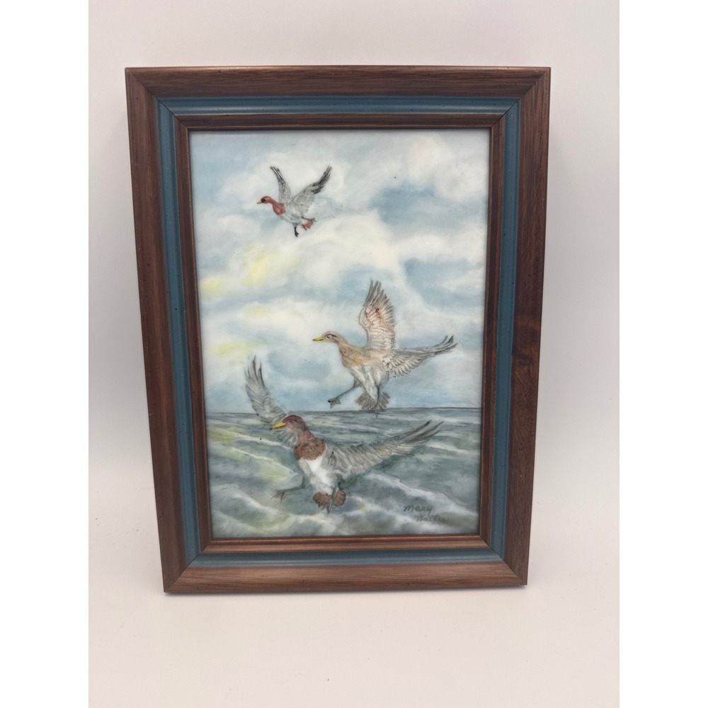 Hand Painted Tile‎ Duck Artwork Framed